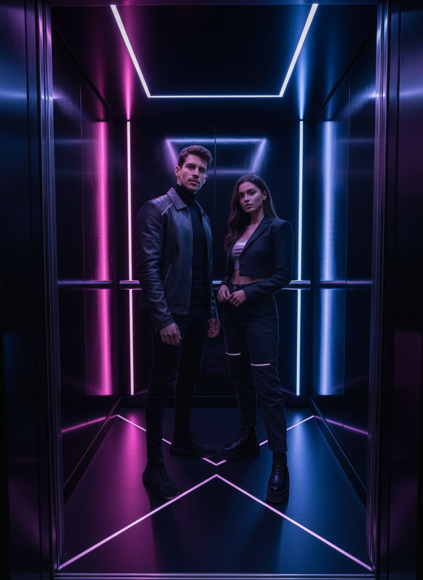 Neon Cyberpunk Elevator